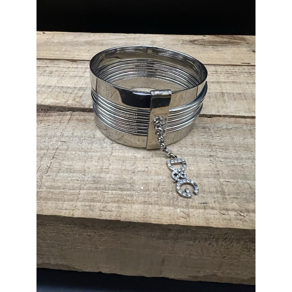 Dolce & Gabbana Woman’s Metal Slip On Bangle With Chain Accent